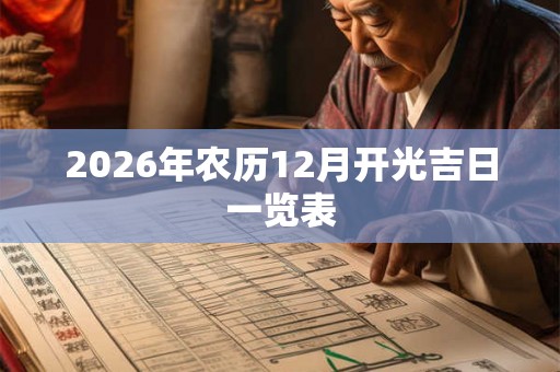 2026年农历12月开光吉日一览表
