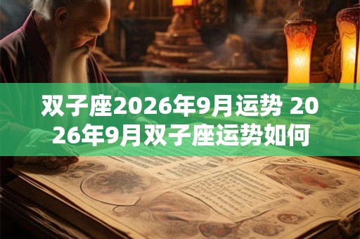 双子座2026年9月运势 2026年9月双子座运势如何
