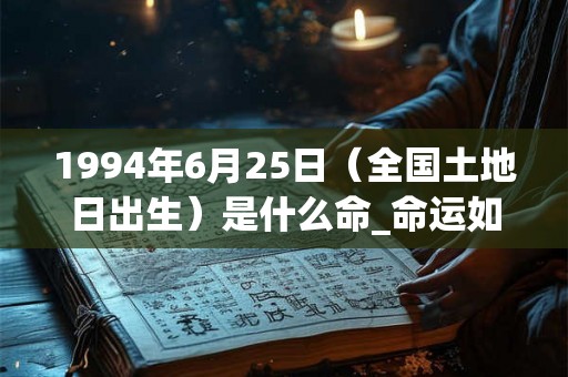 1994年6月25日（全国土地日出生）是什么命_命运如何