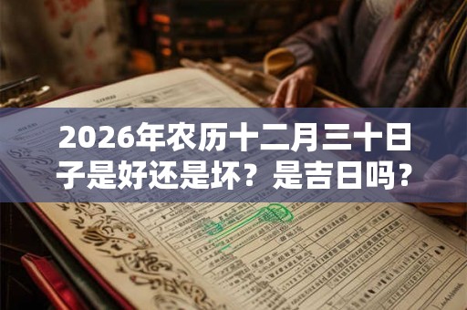 2026年农历十二月三十日子是好还是坏？是吉日吗？