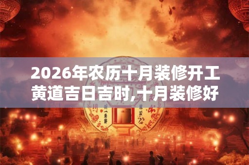 2026年农历十月装修开工黄道吉日吉时,十月装修好日子
