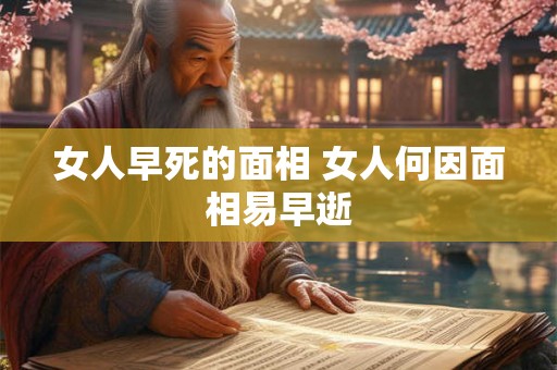 女人早死的面相 女人何因面相易早逝 女人早死的面相 女人何因面相易早逝