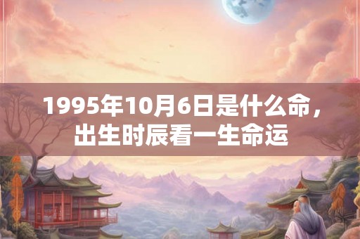 1995年10月6日是什么命,出生时辰看一生命运 1995年10月6日是什么命,出生时辰看一生命运