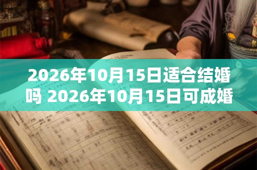 2026年10月15日适合结婚吗 2026年10月15日可成婚日
