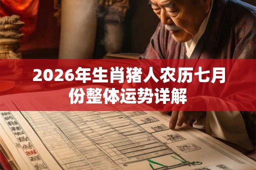 2026年生肖猪人农历七月份整体运势详解 2026年生肖猪人农历七月份整体运势详解