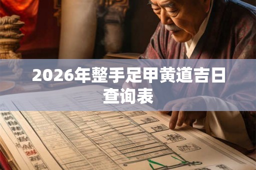 2026年整手足甲黄道吉日查询表