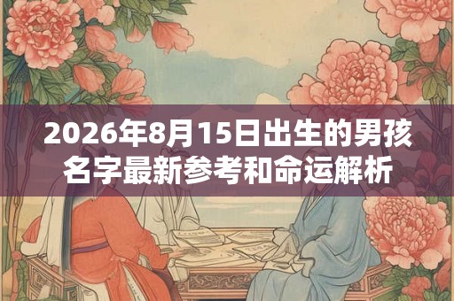 2026年8月15日出生的男孩名字最新参考和命运解析
