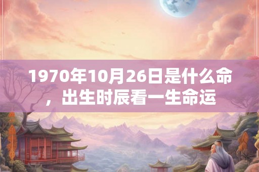 1970年10月26日是什么命，出生时辰看一生命运