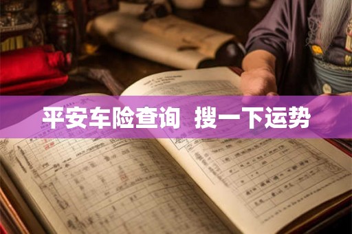 平安车险查询  搜一下运势