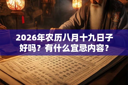 2026年农历八月十九日子好吗？有什么宜忌内容？