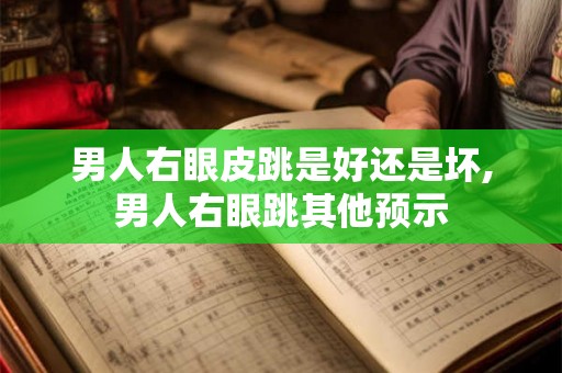 男人右眼皮跳是好还是坏,男人右眼跳其他预示