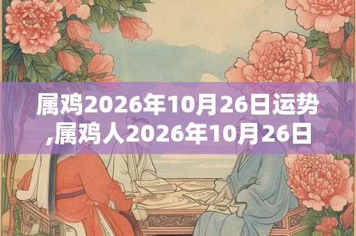 属鸡2026年10月26日运势,属鸡人2026年10月26日财运,生肖鸡2026年10月26日运势