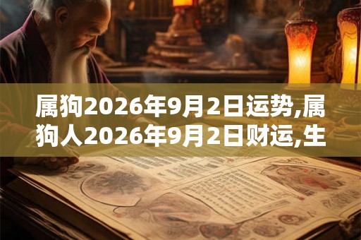 属狗2026年9月2日运势,属狗人2026年9月2日财运,生肖狗2026年9月2日运势