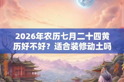 2026年农历七月二十四黄历好不好？适合装修动土吗？