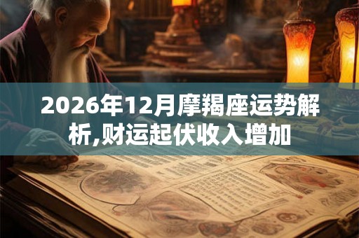 2026年12月摩羯座运势解析,财运起伏收入增加 2026年12月摩羯座运势解析,财运起伏收入增加