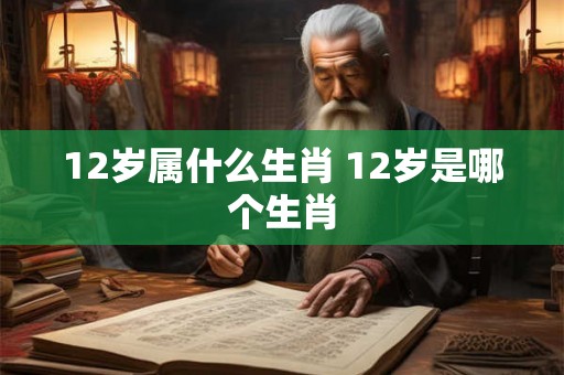12岁属什么生肖 12岁是哪个生肖