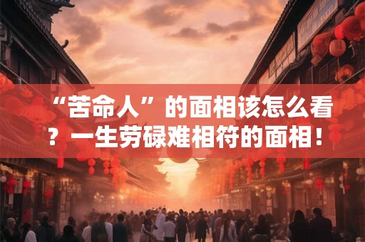 “苦命人”的面相该怎么看？一生劳碌难相符的面相！