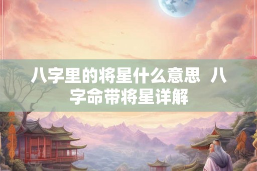 八字里的将星什么意思  八字命带将星详解