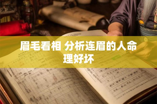 眉毛看相 分析连眉的人命理好坏