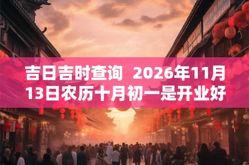 吉日吉时查询  2026年11月13日农历十月初一是开业好日子吗