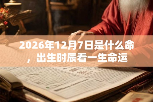 2026年12月7日是什么命，出生时辰看一生命运