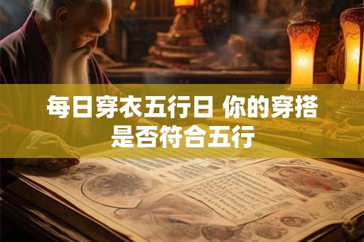 每日穿衣五行日 你的穿搭是否符合五行