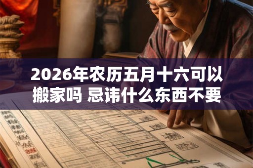 2026年农历五月十六可以搬家吗 忌讳什么东西不要搬