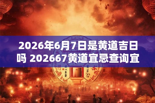 2026年6月7日是黄道吉日吗 202667黄道宜忌查询宜吗