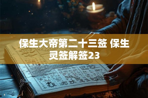 保生大帝第二十三签 保生灵签解签23