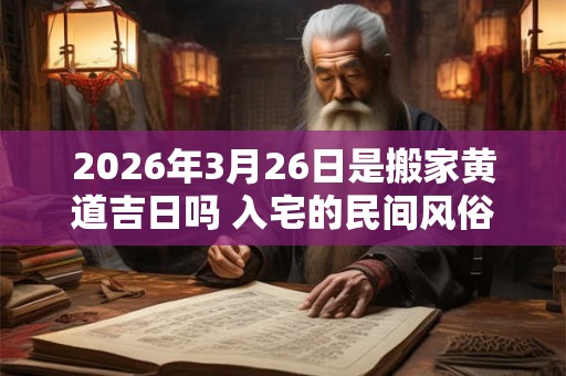 2026年3月26日是搬家黄道吉日吗 入宅的民间风俗规矩