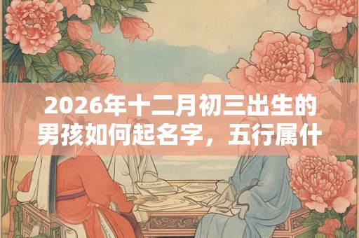 2026年十二月初三出生的男孩如何起名字，五行属什么