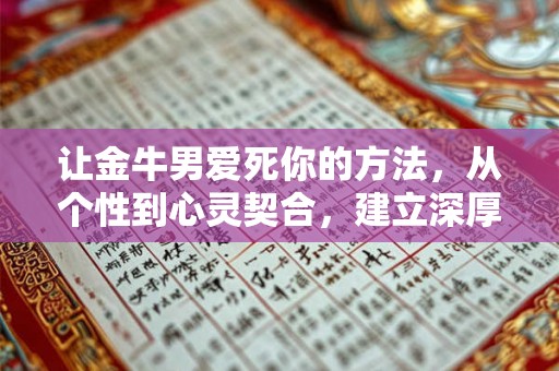 让金牛男爱死你的方法，从个性到心灵契合，建立深厚的关系
