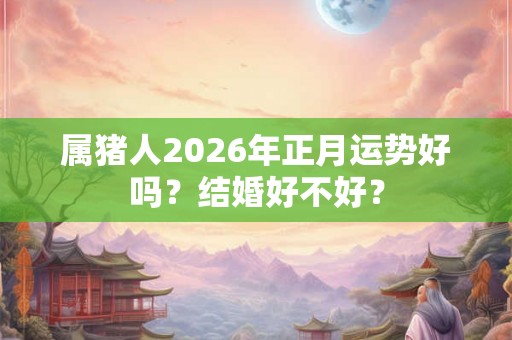 属猪人2026年正月运势好吗？结婚好不好？