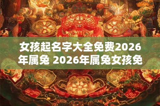 女孩起名字大全免费2026年属兔 2026年属兔女孩免费起名 女孩起名字大全免费2026年属兔 2026年属兔女孩免费起名