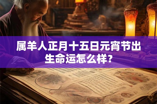 属羊人正月十五日元宵节出生命运怎么样？