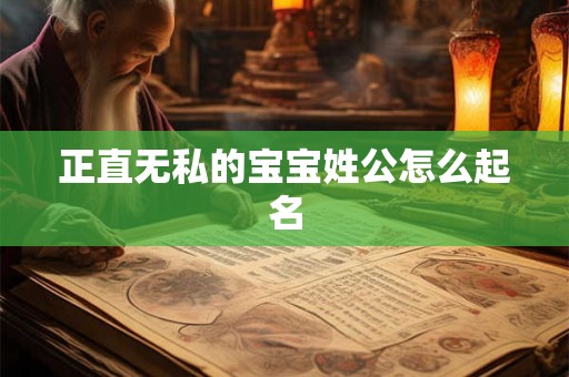 正直无私的宝宝姓公怎么起名