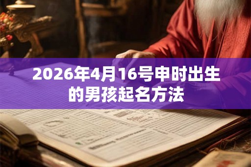2026年4月16号申时出生的男孩起名方法 2026年4月16号申时出生的男孩起名方法
