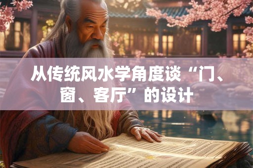 从传统风水学角度谈“门、窗、客厅”的设计