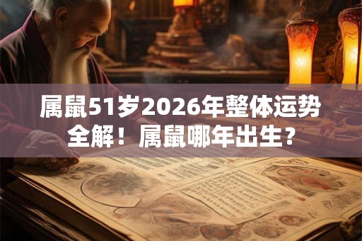 属鼠51岁2026年整体运势全解！属鼠哪年出生？