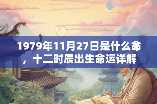 1979年11月27日是什么命，十二时辰出生命运详解
