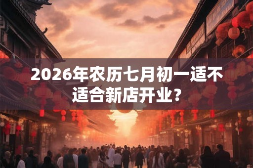 2026年农历七月初一适不适合新店开业？