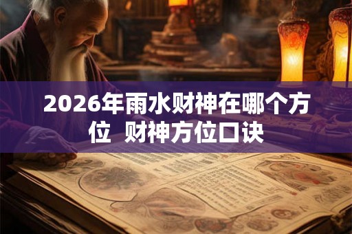 2026年雨水财神在哪个方位 财神方位口诀 2026年雨水财神在哪个方位 财神方位口诀
