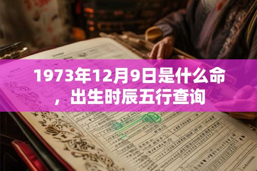 1973年12月9日是什么命，出生时辰五行查询