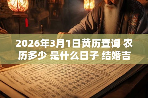 2026年3月1日黄历查询 农历多少 是什么日子 结婚吉时 2026年3月1日黄历查询 农历多少 是什么日子 结婚吉时