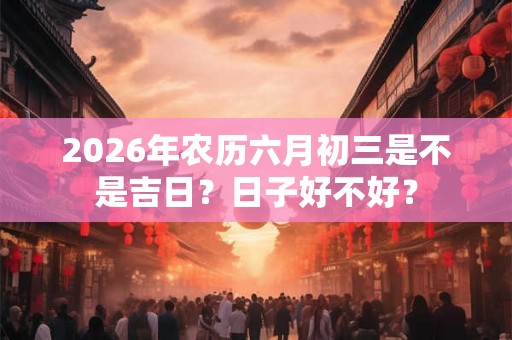 2026年农历六月初三是不是吉日？日子好不好？