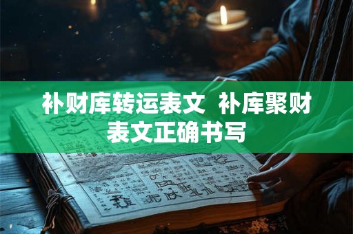 补财库转运表文  补库聚财表文正确书写