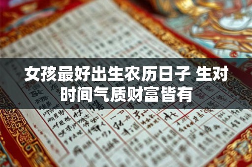 女孩最好出生农历日子 生对时间气质财富皆有