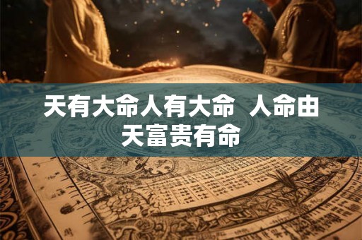 天有大命人有大命  人命由天富贵有命