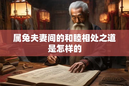 属兔夫妻间的和睦相处之道是怎样的