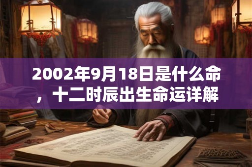 2002年9月18日是什么命,十二时辰出生命运详解 2002年9月18日是什么命,十二时辰出生命运详解